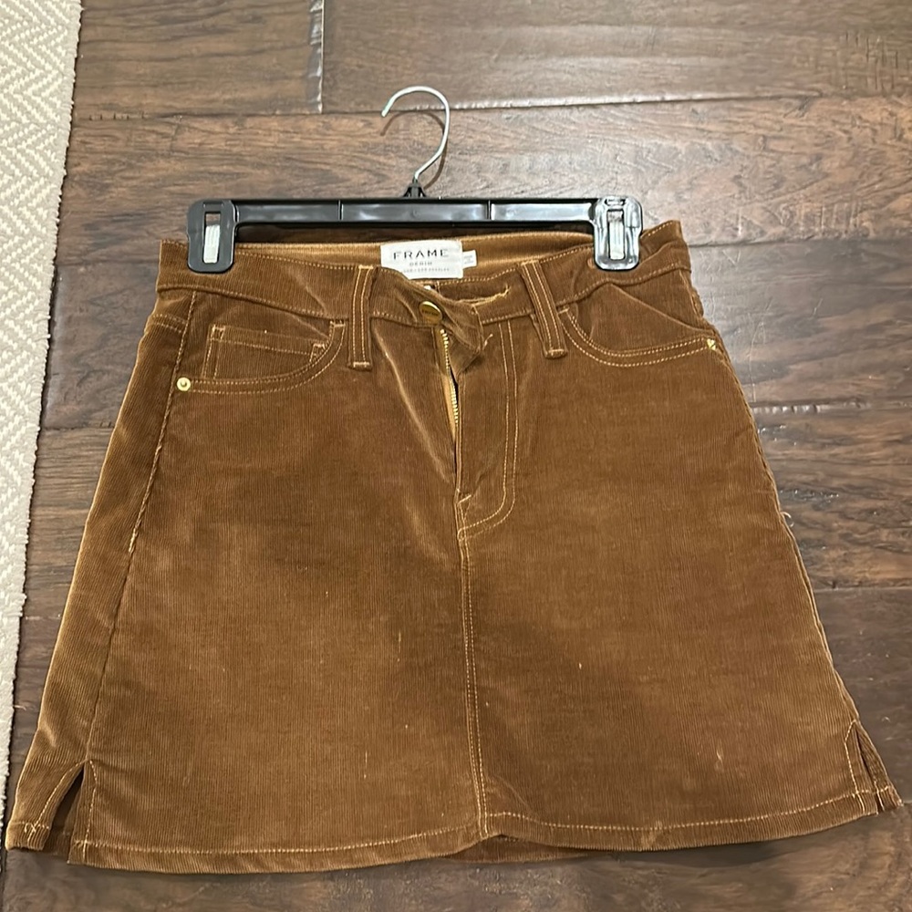 Frame corduroy skirt suede